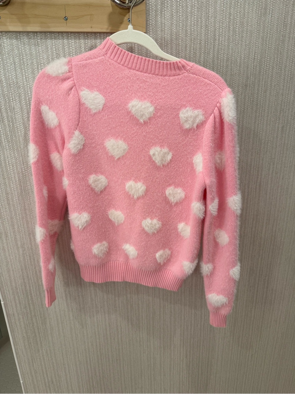 Lilly Pulitzer Pink Cardigan with White Heart Motif - Picture 2 of 3